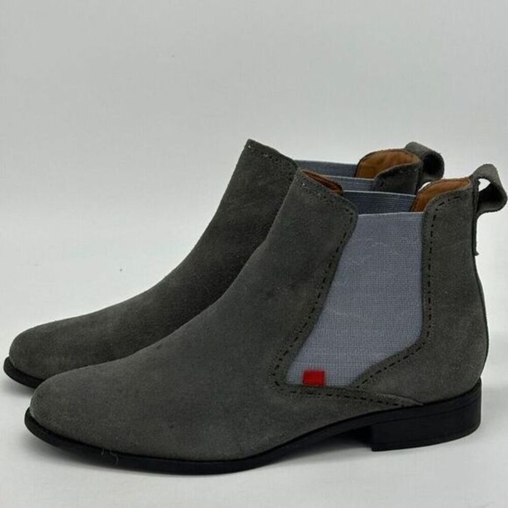 Marc Joseph Boots Womens 10.5 Chelsea Grey Suede Leather Ankle Pull On 87038